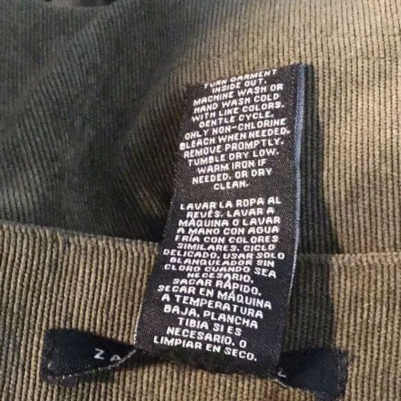 Zac & Rachel Skirt Olive Green Pinwale Coduroy Straight Size 12 - Picture 5 of 9